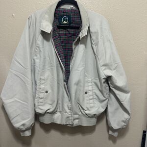 Vintage Ozark Trail Bomber Style Tan/Khaki‎ Jacket Pockets Plaid Lined Size XXL